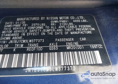 2020 Nissan Rogue Sport Sv Awd Xtronic Cvt z USA, uszkodzony, nr VIN JN1BJ1CW3LW377373